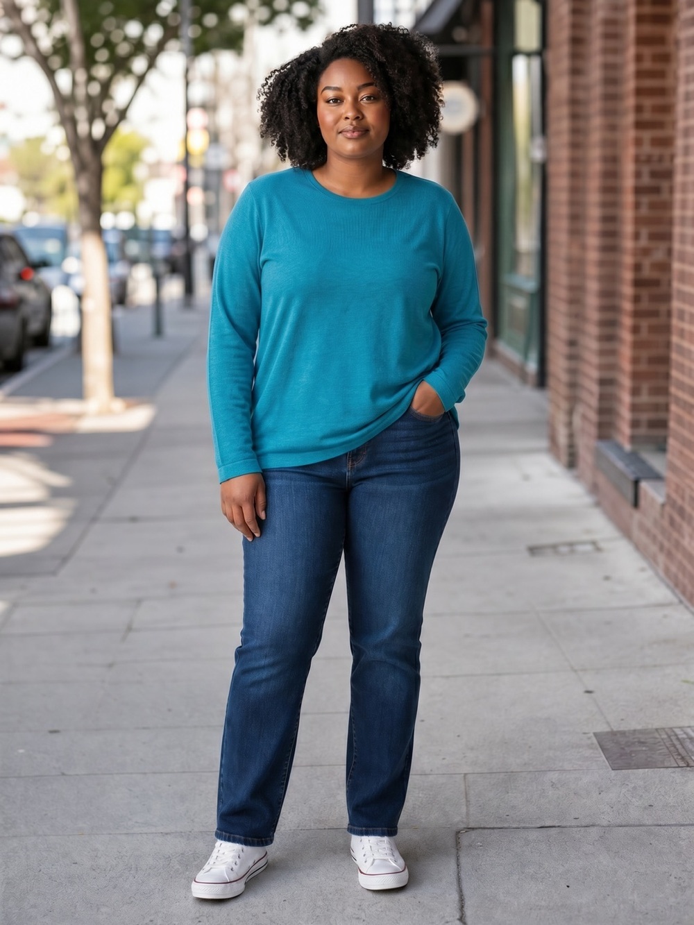 NWT New August Silk Teal Crew Scoop Neck Pullover In Cozy Turquoise Size XL